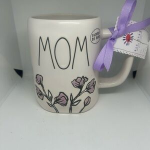 Magenta MOM Ceramic Mug with Lilac Floral Design